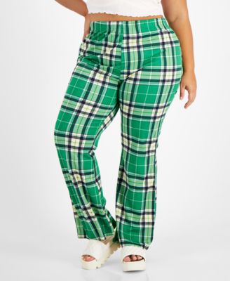 plaid bootcut pants