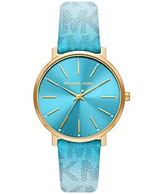 Women's Pyper Three Hand Ombre Turquoise Polyvinyl Chloride Strap Watch 38mm