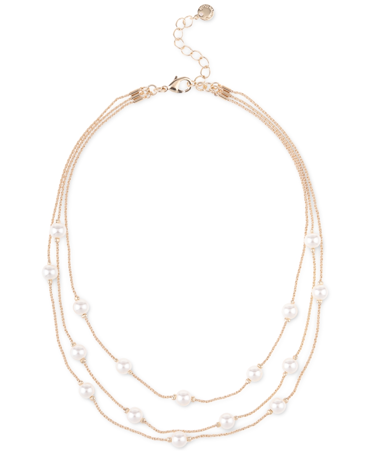 Imitation Pearl Layered Necklace, 16" + 2" extender, Created for Macy's - White