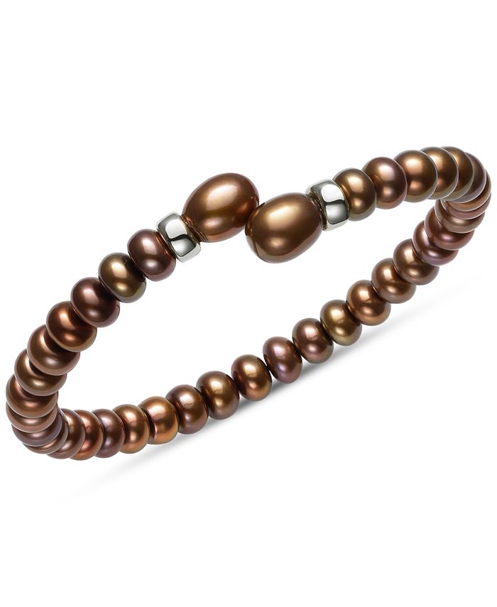Belle de Mer Chocolate Cultured Freshwater Pearl 6mm Flex Bangle