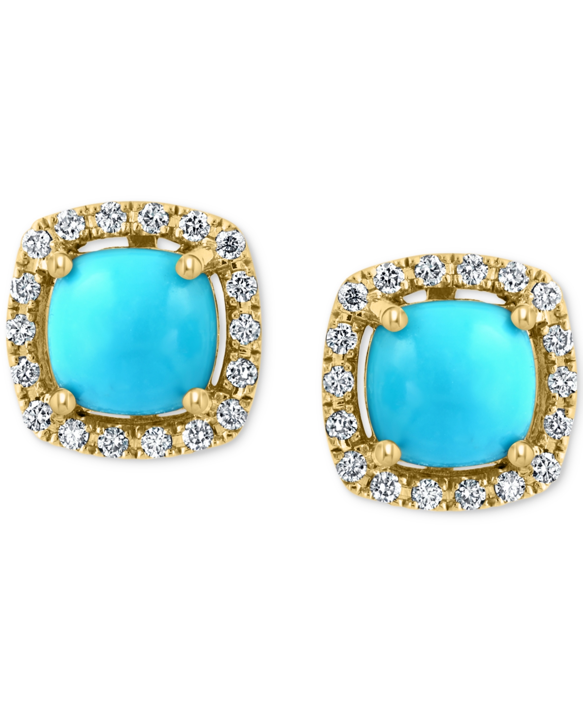 Effy Turquoise & Diamond (1/5 ct. t.w.) Stud Earrings in 14k- Gold