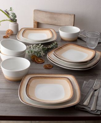 Colorscapes Desert Layers 12 Piece Square Dinnerware Set