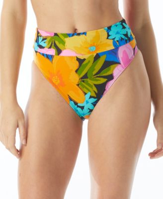 Cora Floral-Print High-Waist Bikini Bottoms, Created for Macy's