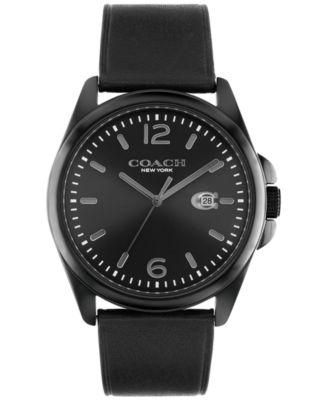 COACH Men s Greyson Black Leather Strap Watch 41mm Macy s