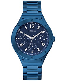 Men's Blue-Tone Stainless Steel Bracelet Watch 44mm