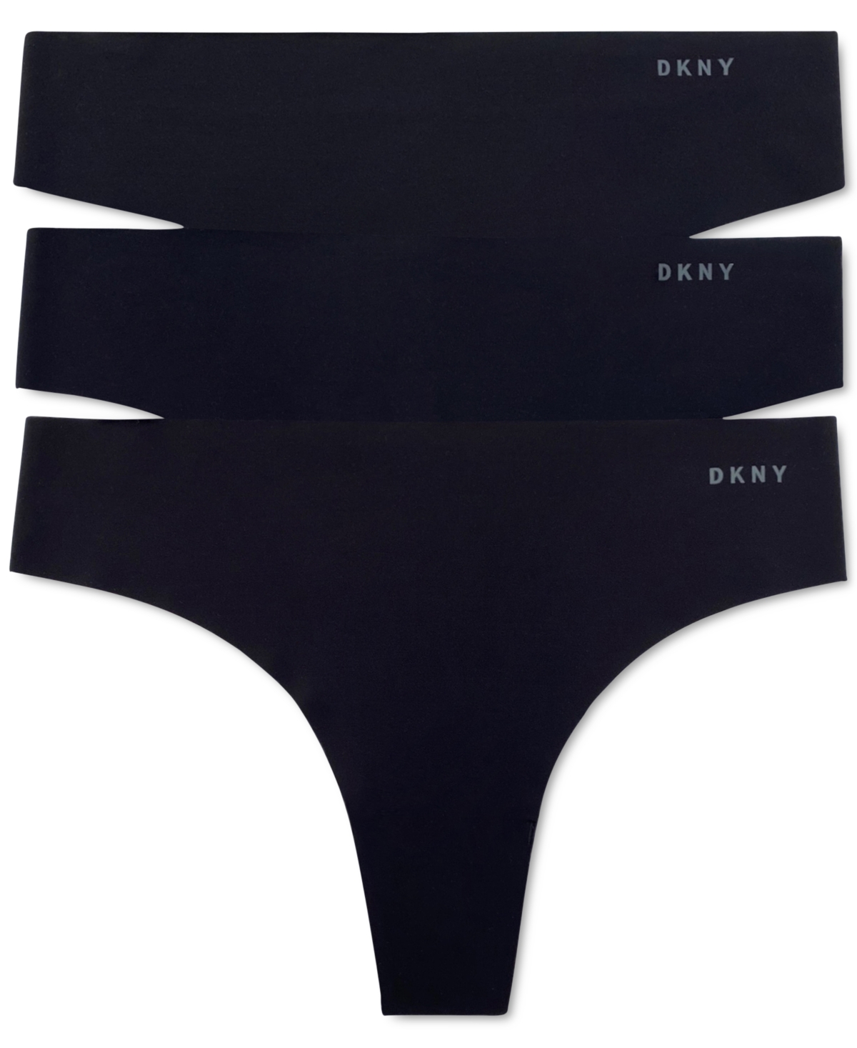 Dkny Women's 3-Pk. Litewear Cut Anywear Thong Underwear  - Black
