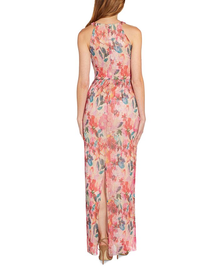 Adrianna Papell Printed Halter Gown - Macy's