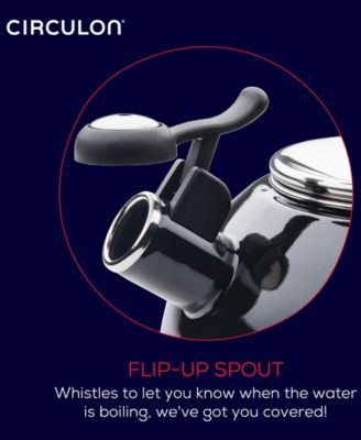 Enamel on Steel 2-Qt. Whistling Teakettle with Flip-Up Spout