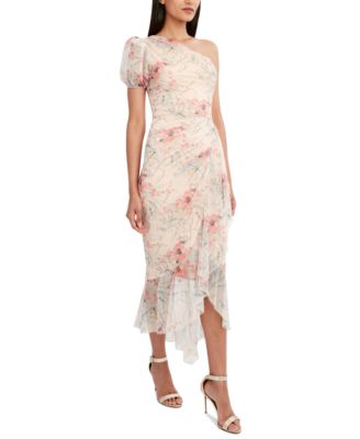 BCBGMAXAZRIA Floral One Shoulder Dress Macy's