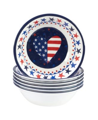 Stars and Stripes Melamine Plate Set, 6 Piece