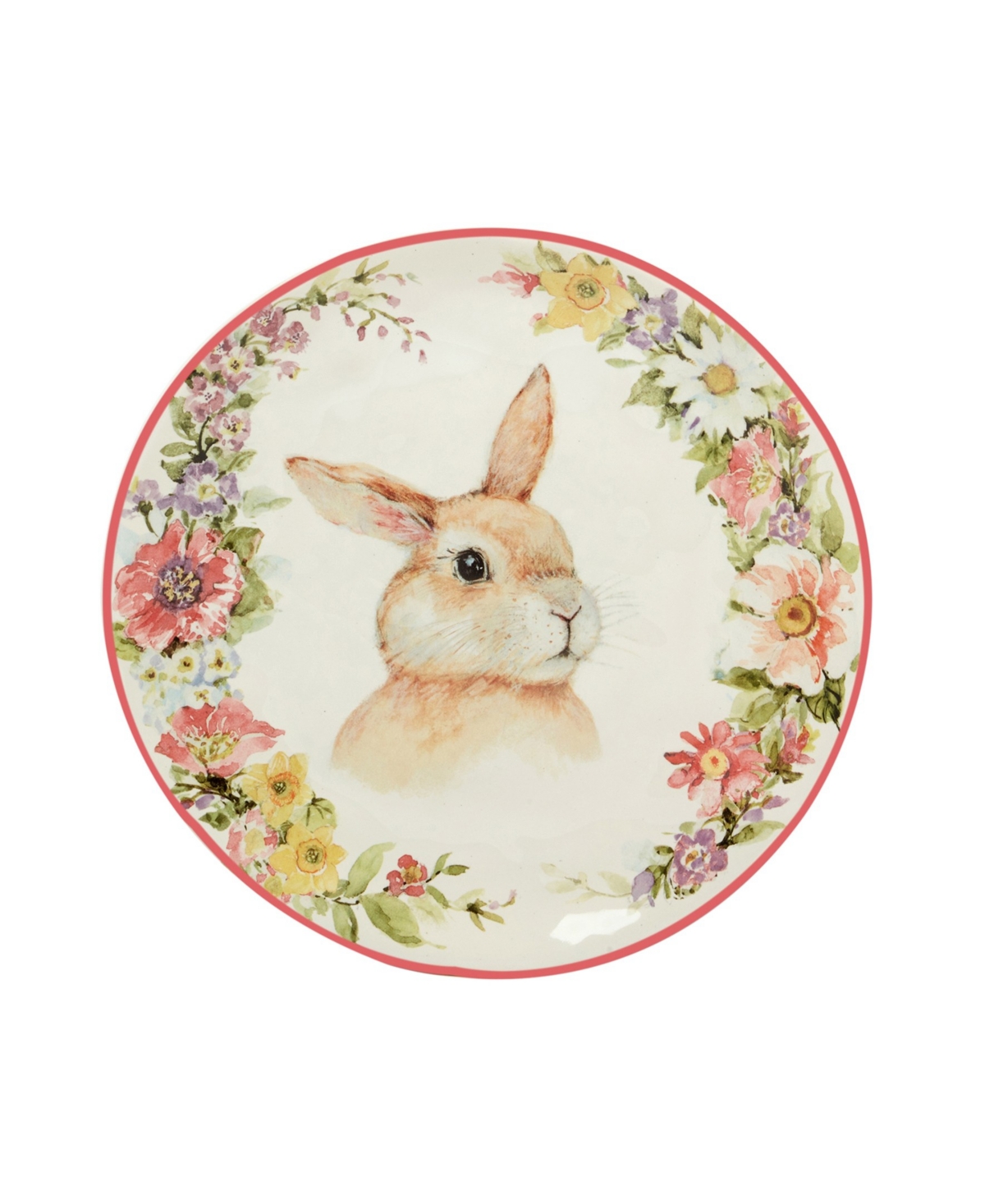 Certified International Easter Garden 8.5" Assorted Dessert Plates, Set Of 4 In White,pink