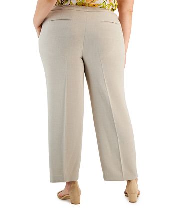 Kasper Plus Size Tab-Waist Stretch-Crepe Pants - Macy's
