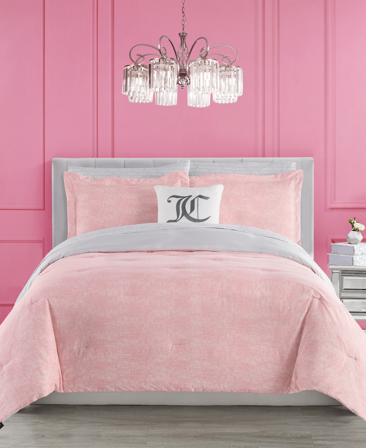 Juicy Couture Texture 6-pc. Comforter Set, Twin In Pink,gray
