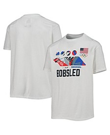 Boys Youth White Team USA Bobsled Scattered Swatch T-shirt
