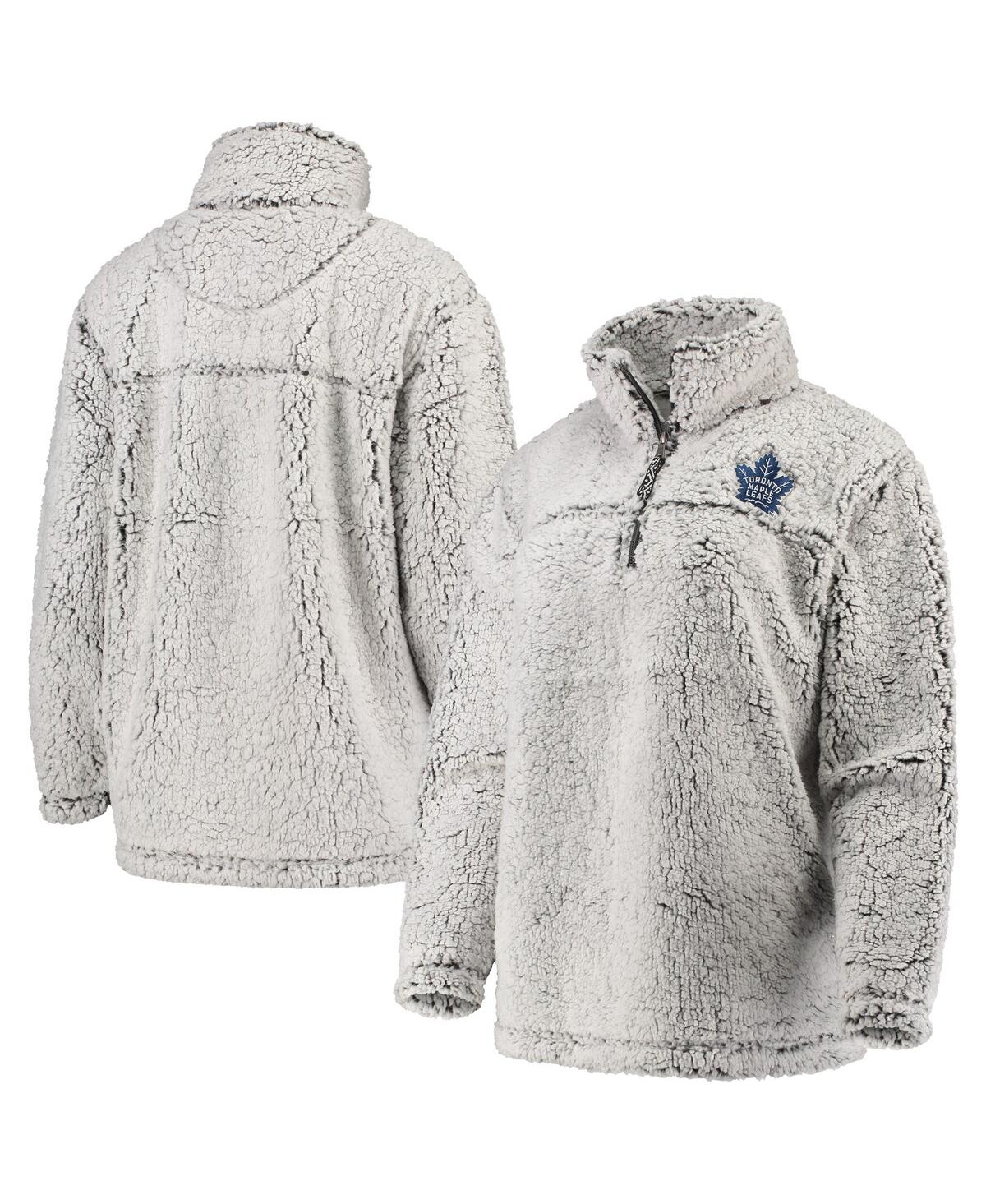 Women's G-Iii 4Her By Carl BanksToronto Maple Leafs Sherpa Quarter-Zip Pullover Jacket - Gray