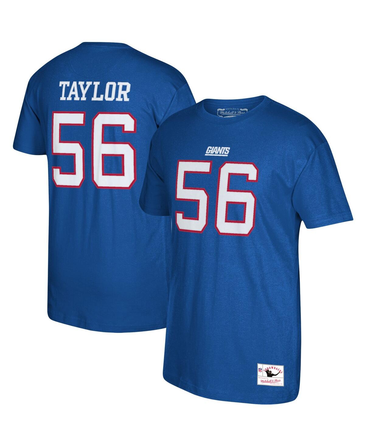 Men's Mitchell & Ness Lawrence TaylorNew York Giants Retired Player Logo Name and Number T-shirt - Royal