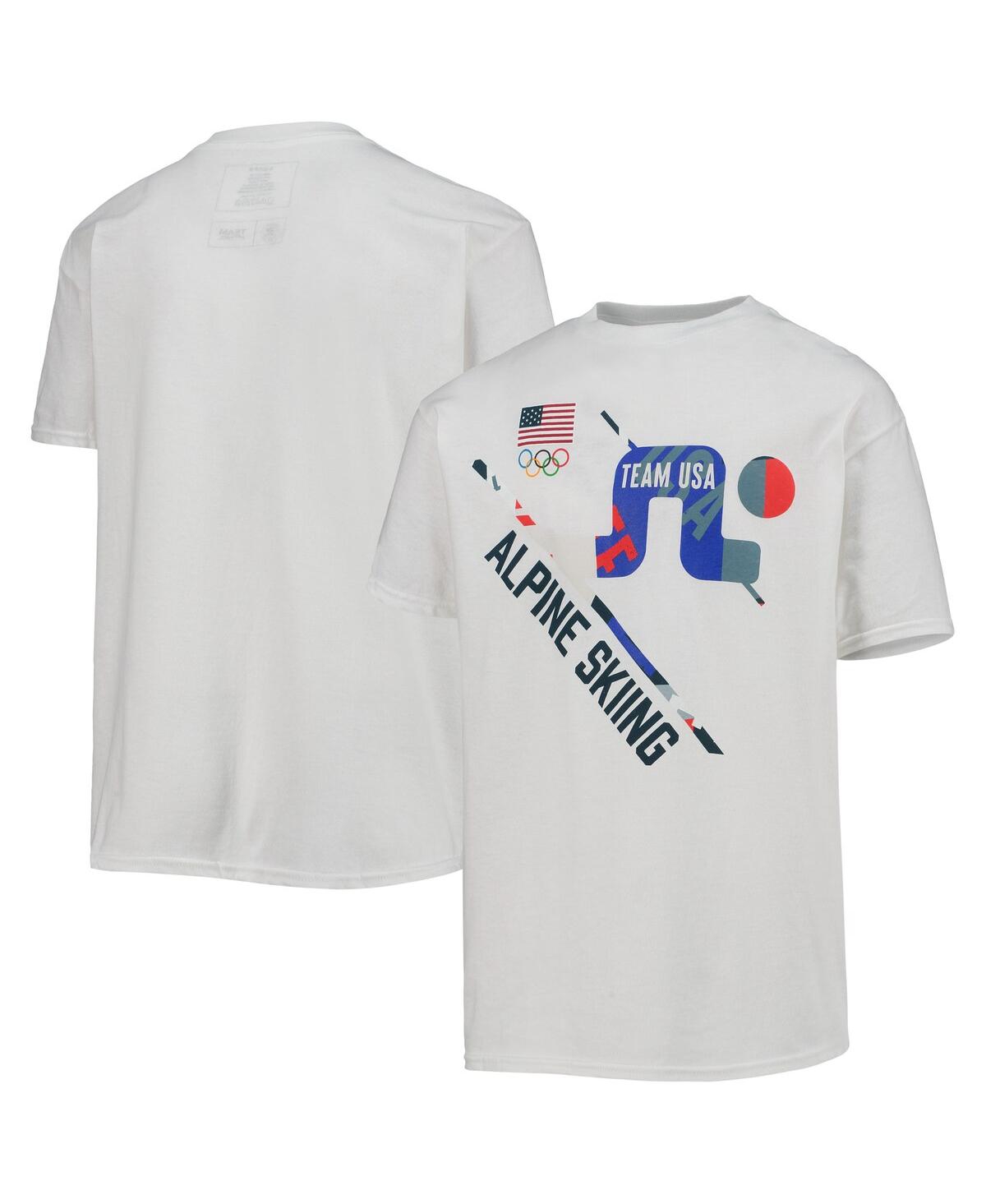 Big BoysTeam Usa Skiing Scattered Swatch T-shirt - White