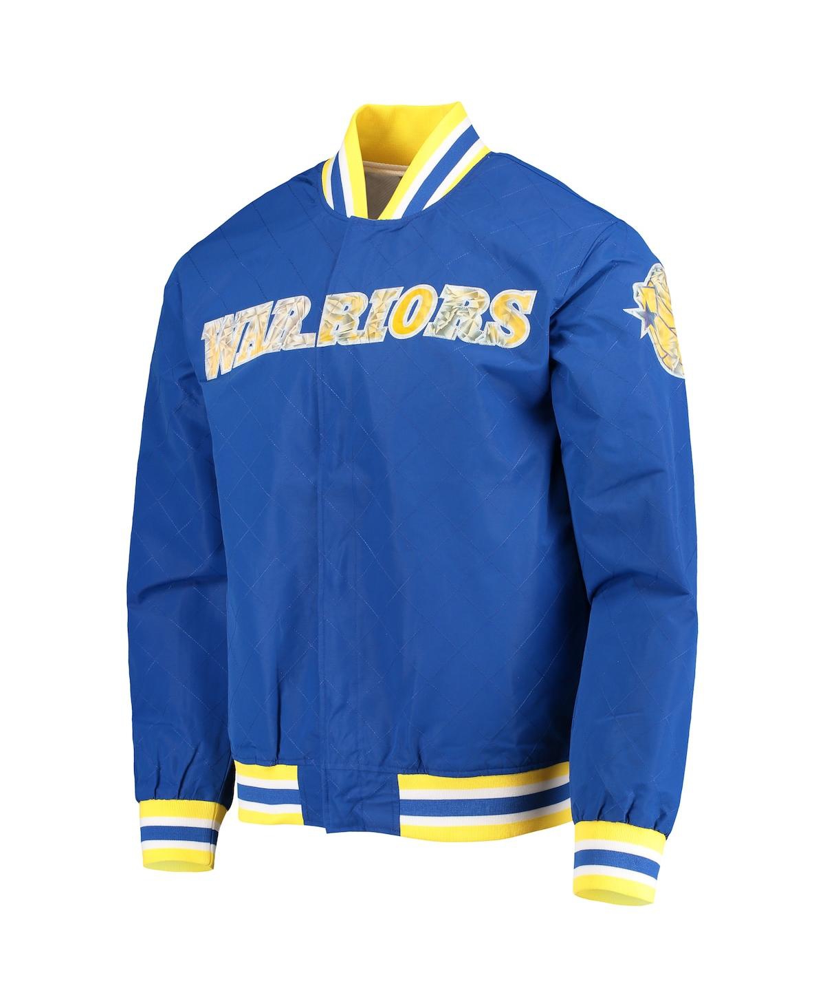 Men's Golden State WarriorsMitchell & Ness Hardwood Classics 75th Anniversary Authentic Warmup Full-Snap Jacket - Royal