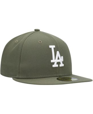 Men's Olive Los Angeles Dodgers Logo White 59FIFTY Fitted Hat