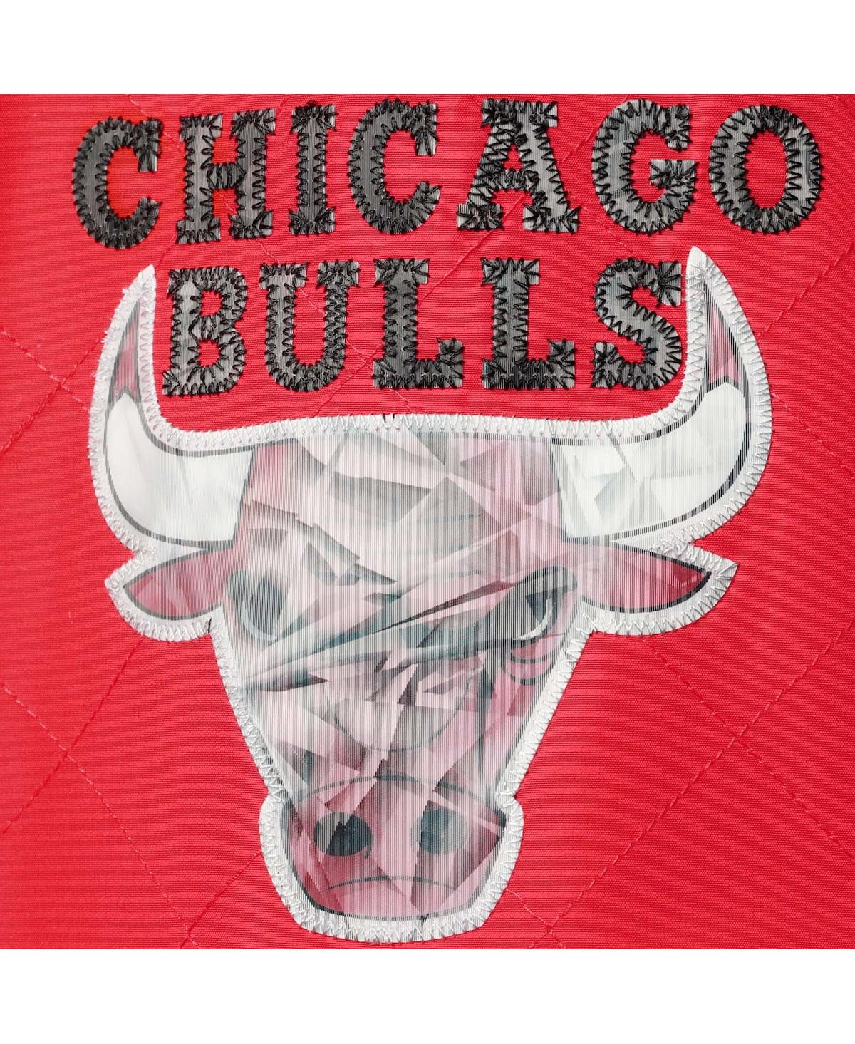 Men's Chicago BullsMitchell & Ness Hardwood Classics 75th Anniversary Authentic Warmup Full-Snap Jacket - Red