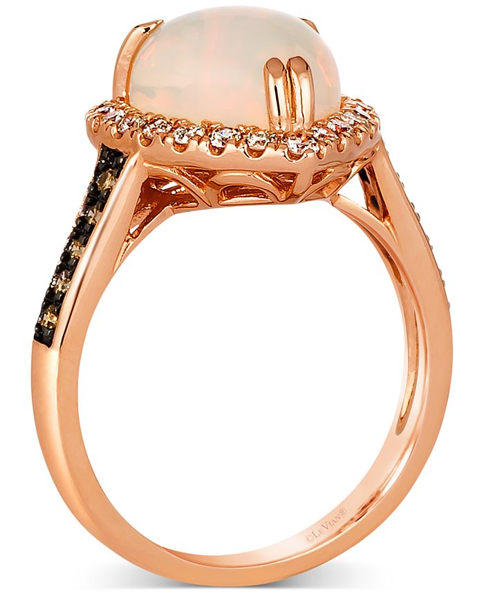 Le Vian - Neopolitan Opal (1-7/8 ct. t.w.) & Diamond (1/3 ct. t.w.) Heart Ring in 14k Rose Gold