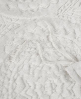 Arya Embroidered Medallion Faux Fur 3-Pc. Duvet Cover Set, Full/Queen