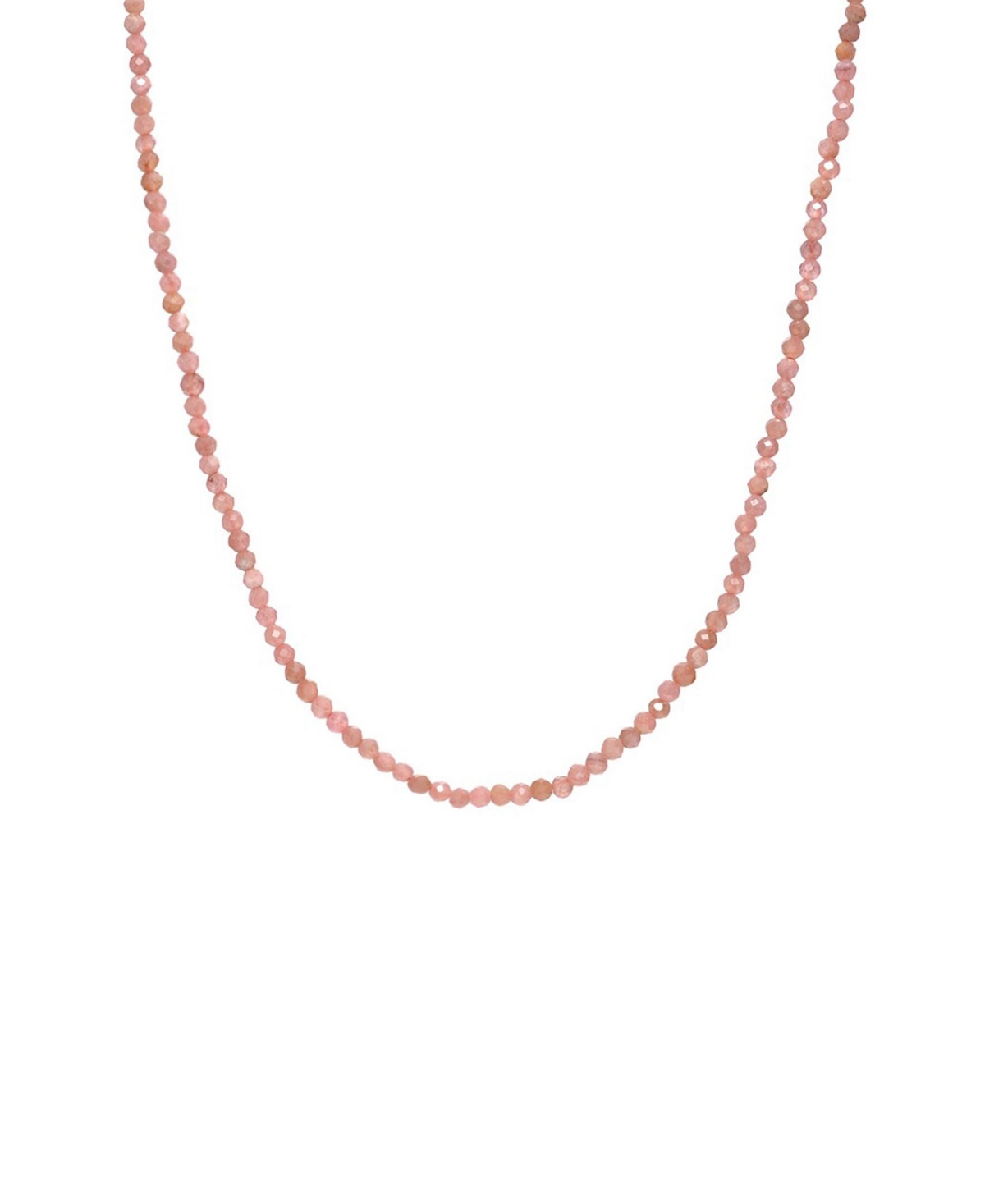Pink Rhodochrosite Beaded Necklace - Gold