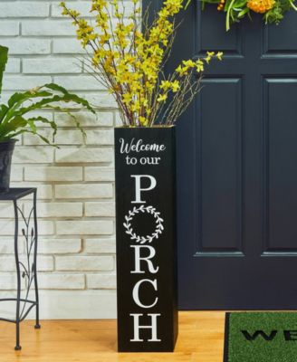 30" Double Sided Solid Boxed 'Welcome to our PORCH' Porch Sign