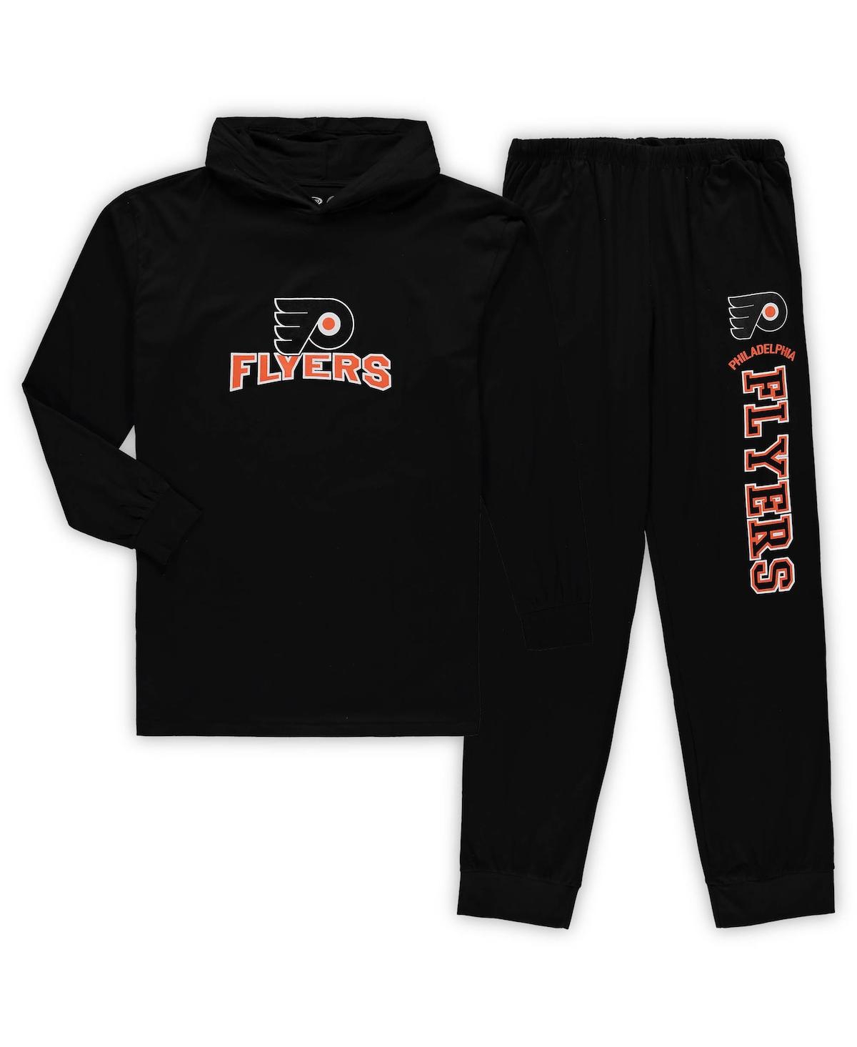 Shop Concepts Sport Men's Black Philadelphia Flyers Big And Tall Pullover Hoodie And Joggers Sleep Set