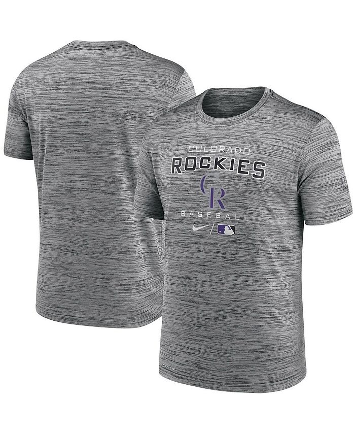Men's Nike Gray/Black Colorado Rockies Authentic Collection Game Long Sleeve  T-Shirt