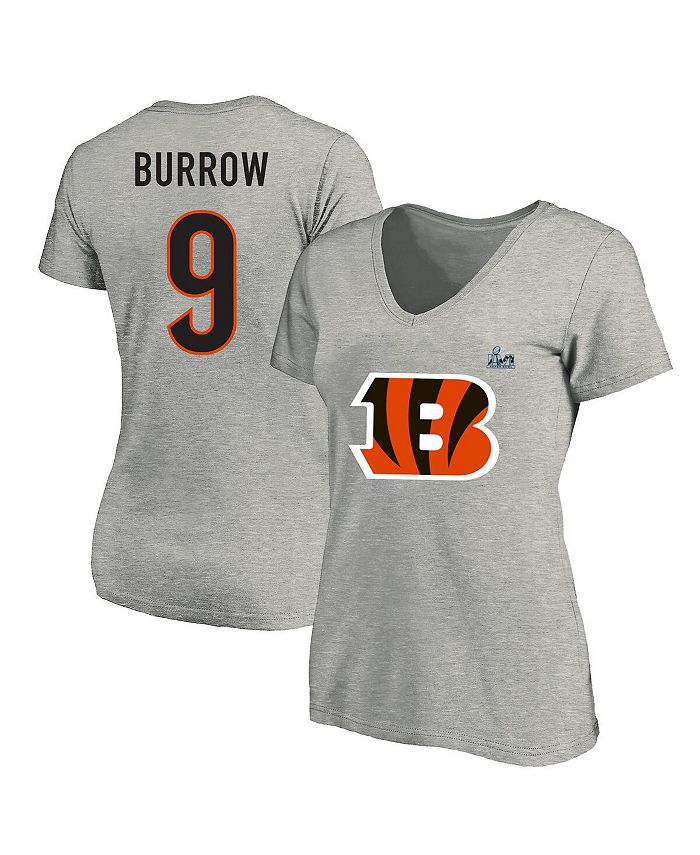 Fanatics Women's Joe Burrow Gray Cincinnati Bengals Super Bowl LVI Bound Plus  Size Name and Number V-Neck T-shirt - Macy's