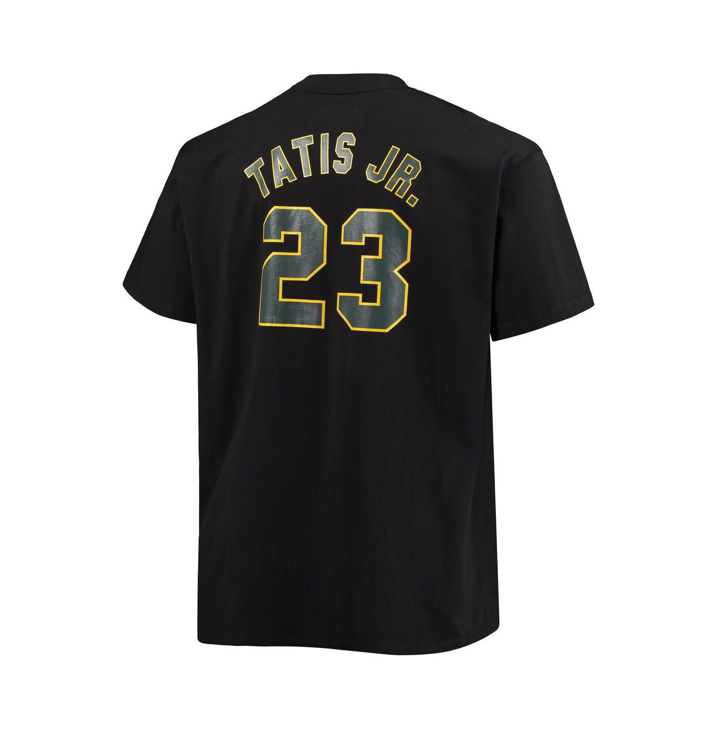 Мужская футболка Fanatics Fernando Tatis Jr. Black San Diego Padres Big and Tall Wordmark Name and Number — фото 4