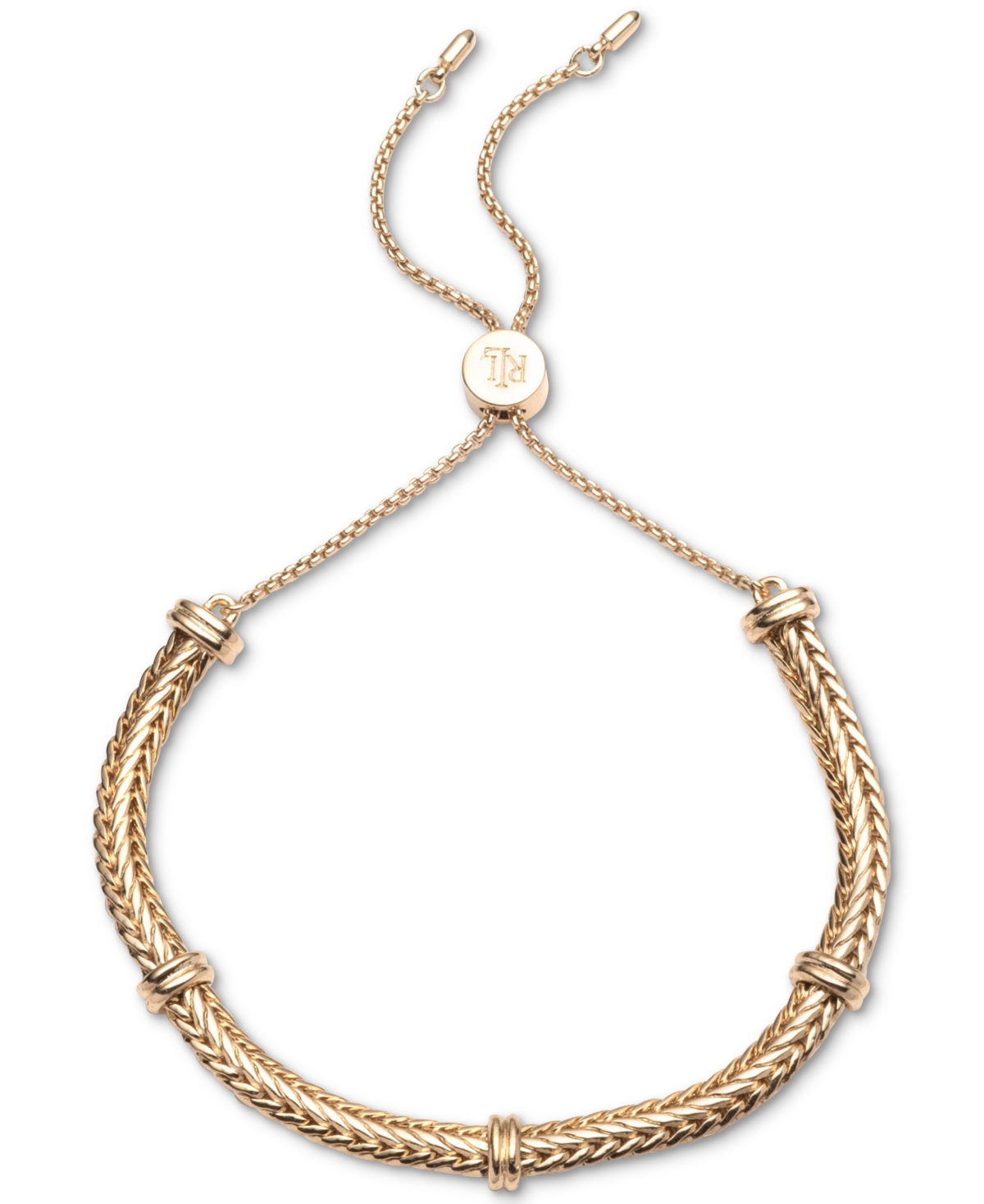 Lauren Ralph Lauren Gold-tone Herringbone Chain Slider Bracelet
