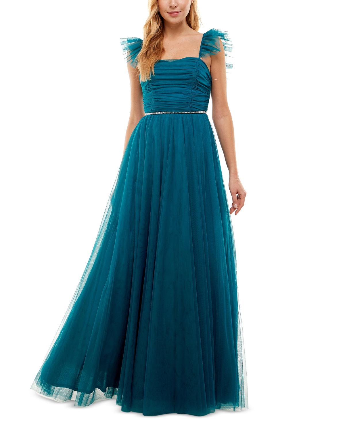 City Studios Juniors' Ruched Ball Gown, Created for Macy's