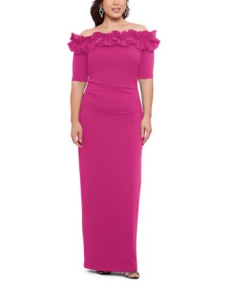 macy's pink plus size dresses