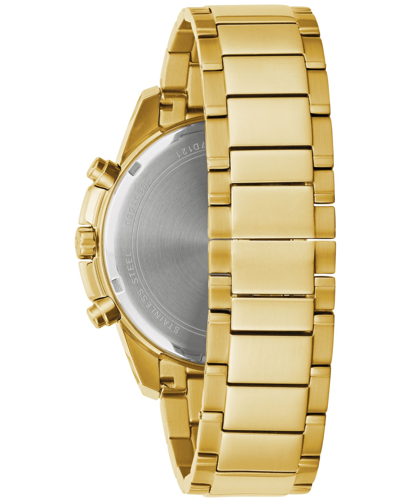 Мужские часы Bulova Chronograph Diamond (1/20 ct. t.w.) Gold-Tone Stainless Steel Bracelet Watch 44mm — фото 3