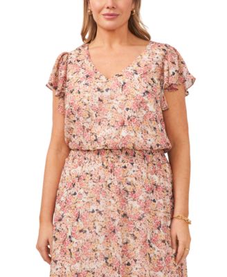 MSK Plus Size Flutter-Sleeve Midi Dress