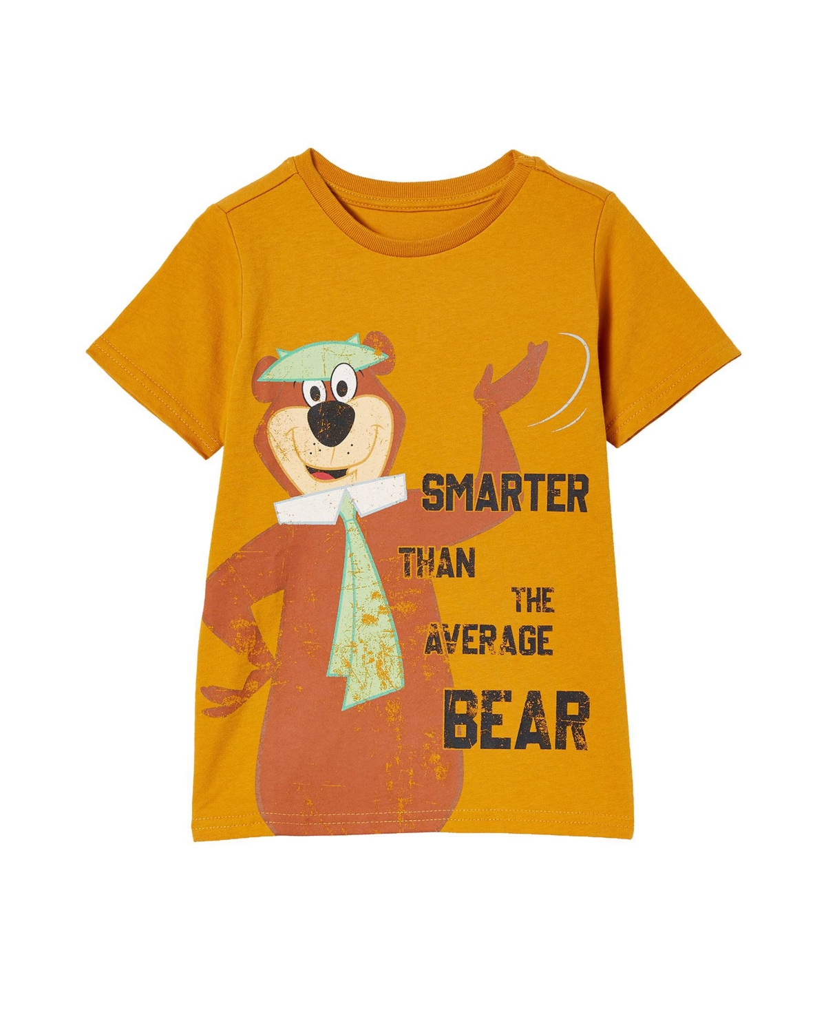 Cotton On Little Boys Short Sleeve License1 T-shirt In Turmeric Latte/yogi Bear