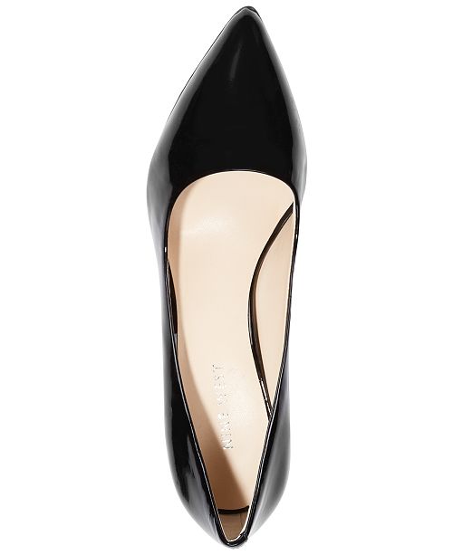 nine west leather & lucite pointed toe pump