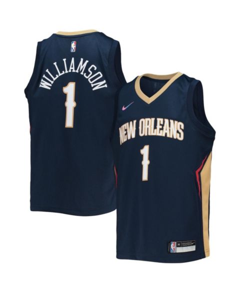 Топ Nike Zion Williamson Navy New Orleans Pelicans 2021/22 Diamond Swingman Jersey - Icon Edition для мальчиков