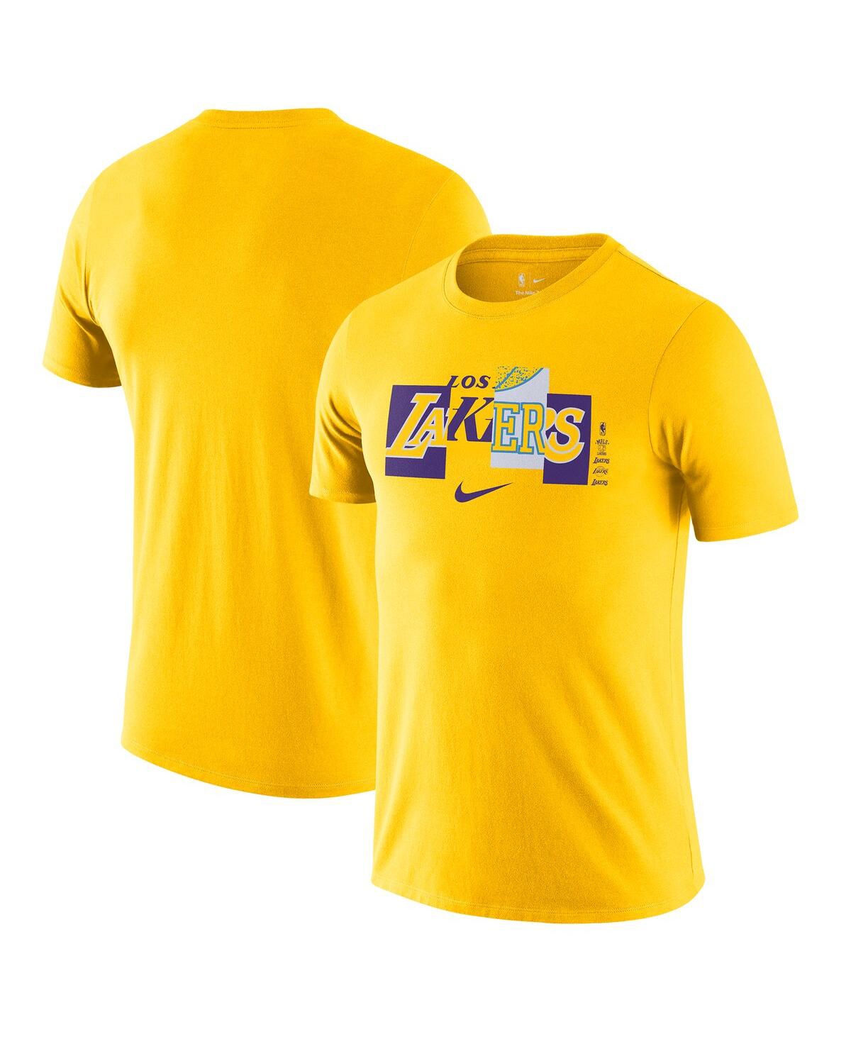 Men's NikeLos Angeles Lakers 2021/22 City Edition Essential Wordmark Collage T-shirt - Gold
