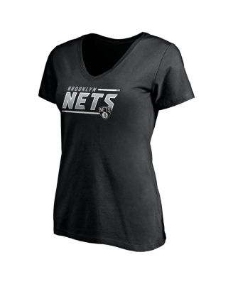 Women's Black Brooklyn Nets Mascot In Bounds V-Neck T-shirt
