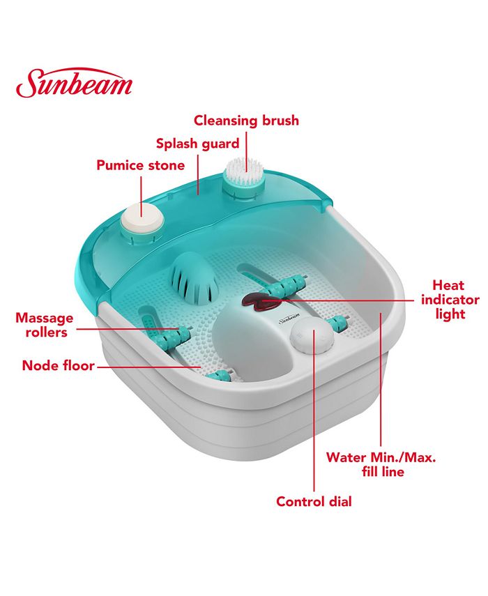 Sunbeam 16975 Aqua Therapy Foot Spa with SoftTouch Bubble Massage Macy