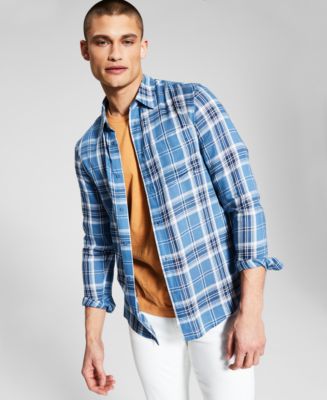 And Now This Men's Soft Plaid Button-Up Shirt - Macy's