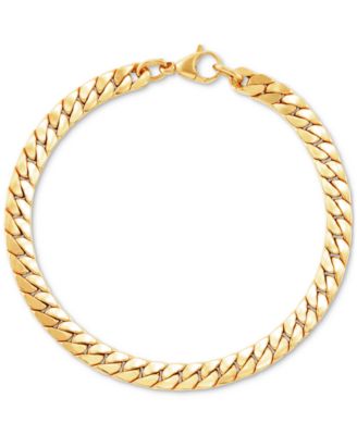 Italian Gold - Men's Cuban Link Chain Bracelet in 10k Gold