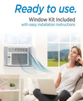 Window Air Conditioner with Remote Control , 8,000 BTU, Cools Up to 350 Square Feet, White