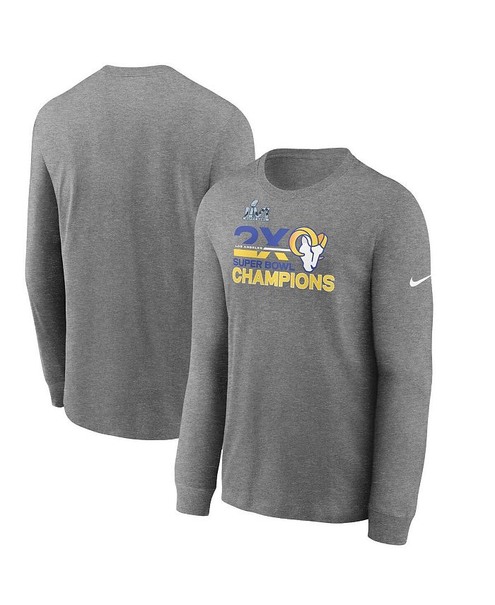 Nike Men's Heather Charcoal Los Angeles Rams 2-Time Super Bowl ...