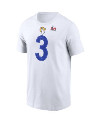 Men's Odell Beckham Jr. White Los Angeles Rams Super Bowl LVI Name Number T-shirt