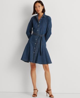 ralph lauren belted chambray shirtdress