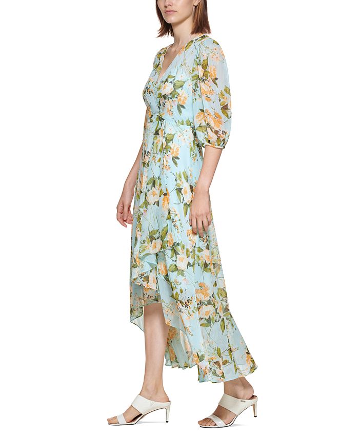 Calvin Klein Petite Elbow Sleeve Maxi Dress Macy's